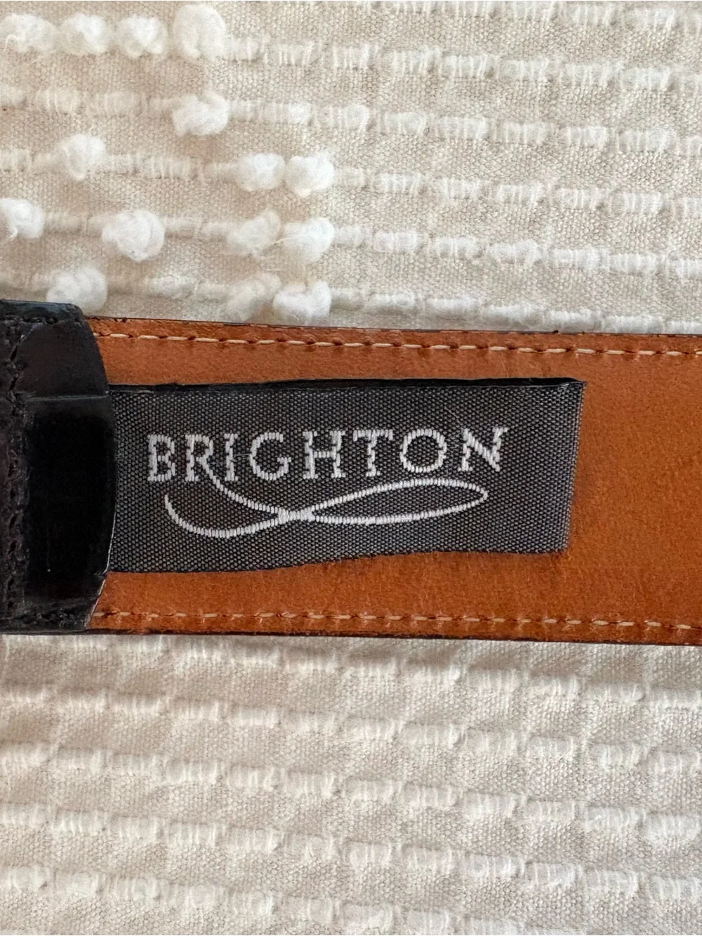 Women’s Brighton Brown Leather Belt with Gold Buckle size Medium